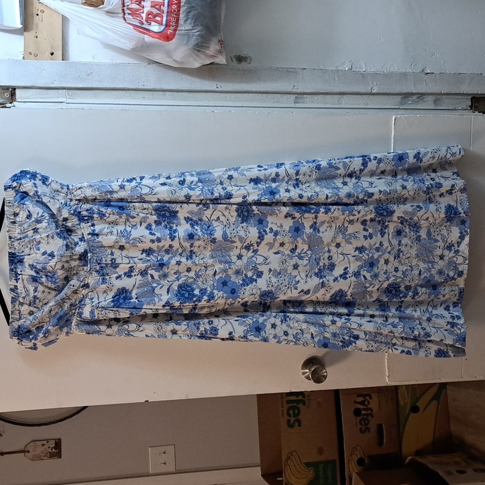 Blue and white strapless Old navy size large dress